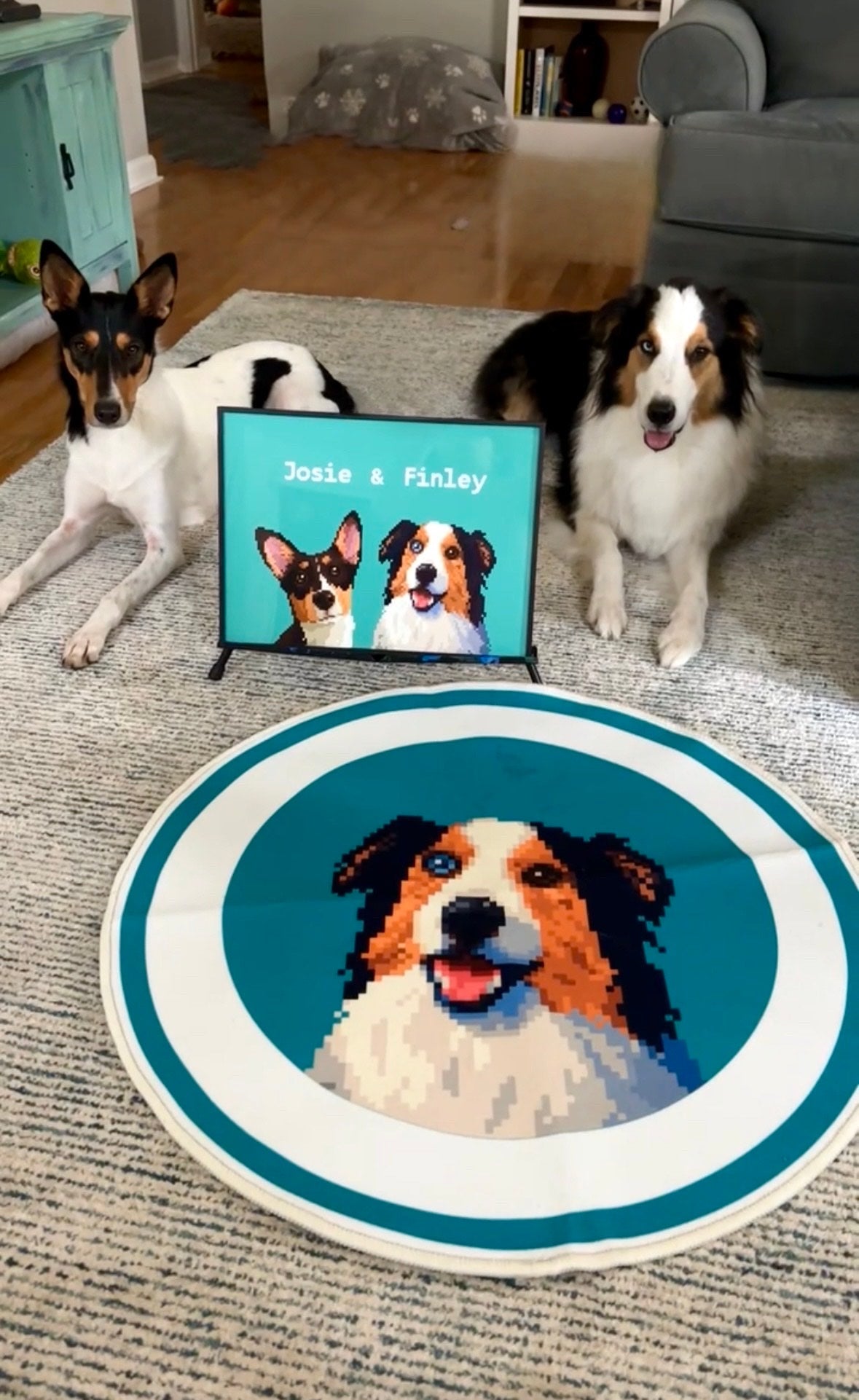 custom pet portrait rug