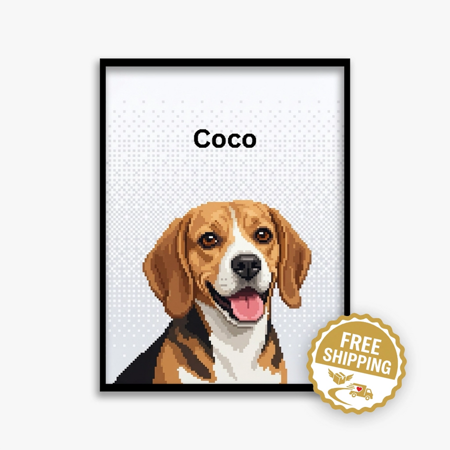 Framed Pixel Pet Portrait