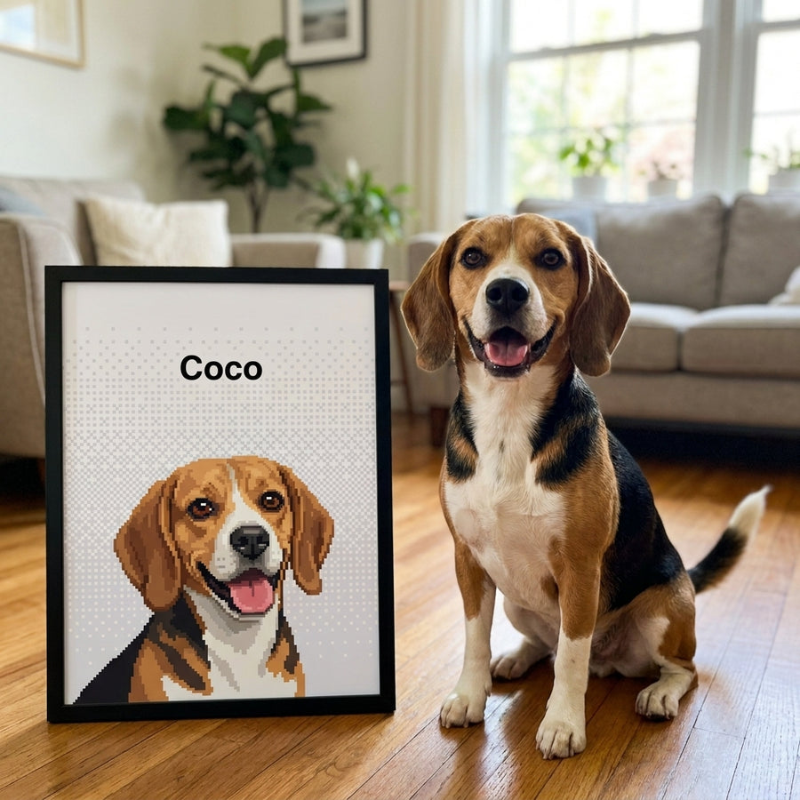 Framed Pixel Pet Portrait