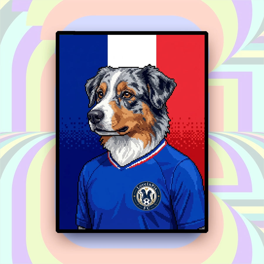 France Custom Pixel Pet Portrait