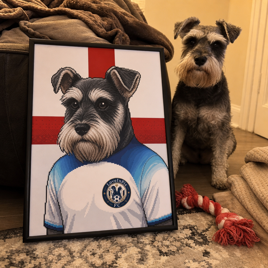 England Custom Pixel Pet Portrait