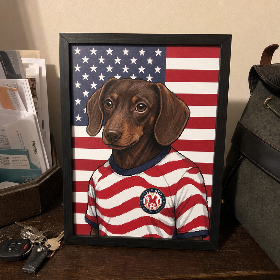 USA Custom Pixel Pet Portrait