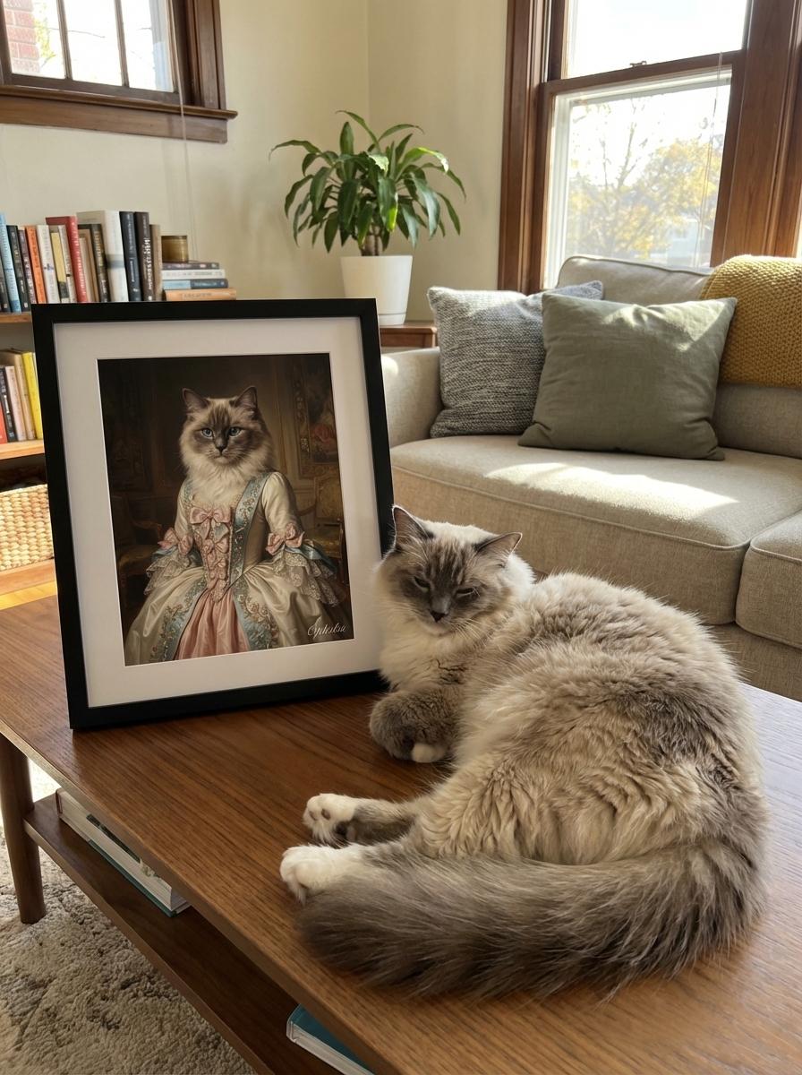 Custom Victorian Lady Pet Portrait